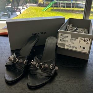 Balenciaga Black Leather Mules